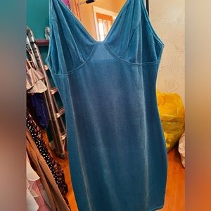 Tiger mist blue velvet mini dress never worn